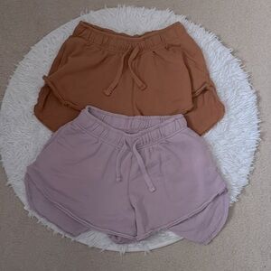 Free People Movement Drop It Low Athletic Shorts in Rust & Lavender